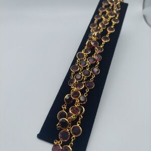 Swarvoski Bezel Crystal Necklace, 16", VGC.